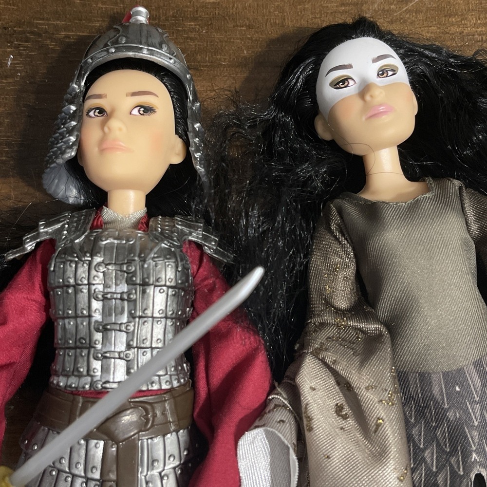 Disney Mulan & Xianniang Live Action Doll Battle Outfit Helmet Sword Armor 11"